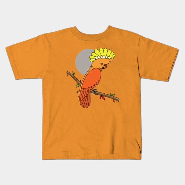 Candy Corn Cockatoo Kids T-Shirt by Munchbud Ink